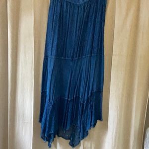 Handkerchief hem denim skirt